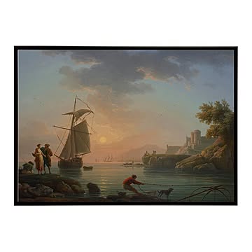 世界の古い絵画 レトロポスター デジタルリマスターMediterranean port a【bn-poster-3822】