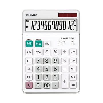 (まとめ) シャープ エルシーメイト電卓 12桁セミデスクトップ EL-S452-X 1台 【×10セット】