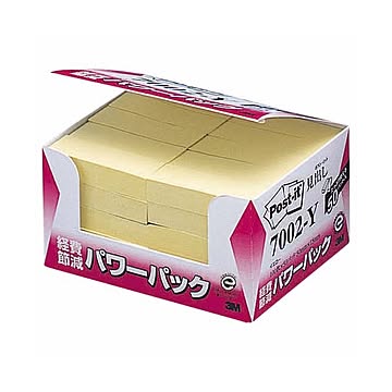(まとめ) 3M ポストイット パワーパック 見出し 再生紙 50×15mm イエロー 7002-Y 1パック（50冊）  【×10セット】