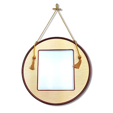 丸額和額丸いフレーム 丸額色紙額（273×242mm） 茶