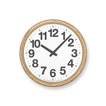 Lemnos レムノス Clock A / B OAK クロックエービー オーク (掛時計/スイープセコンド) YK24-12 / YK24-13 ウォールクロック 壁掛け時計 スイープムーブメント