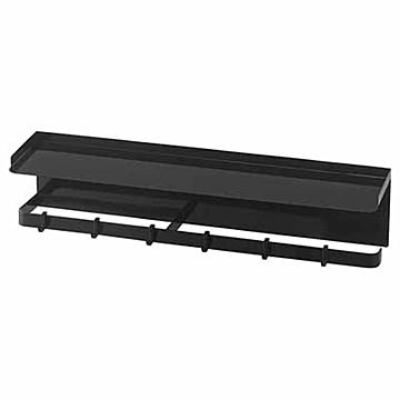 山崎実業 マグネットワイドキッチンツールフック＆トレー ブラック