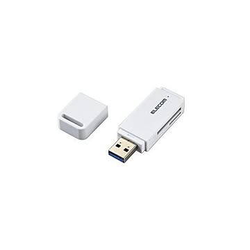 (まとめ)エレコム USB3.0対応メモリカードリーダ(スティックタイプ) MR3-D011WH×3セット