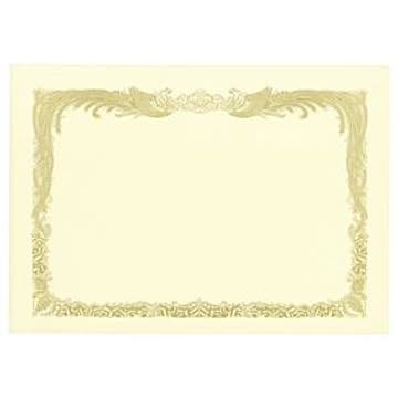 （まとめ） TANOSEE 賞状用紙 クリーム B4 タテ書用 1冊（10枚） 【×5セット】