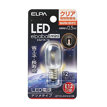 （まとめ） ELPA LEDナツメ球 E12 クリア電球色 LDT1CL-G-E12-G106 【×10セット】