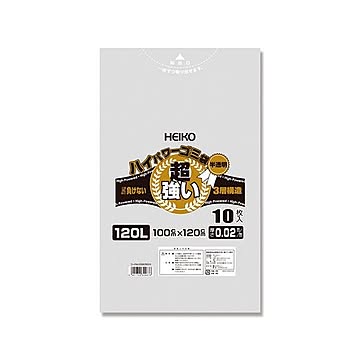 （まとめ） シモジマ HEIKO ハイパワーゴミ袋 半透明 10枚入 【×10セット】