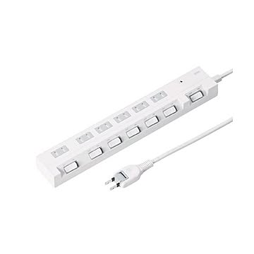 (まとめ)サンワサプライ 節電エコタップ(2P、6個口、集中スイッチ付、1m) TAP-S18-1【×2セット】