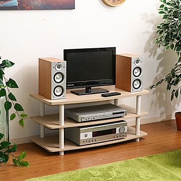 テレビボード 幅90cm ホワイトウォッシュ 脚付き 収納棚 オープンラック