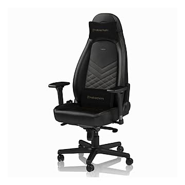 noblechairs ICON ゲーミングチェア ヘッドレスト ランバーサポート付 ゴールド NBL-ICN-PU-GOL-SGL