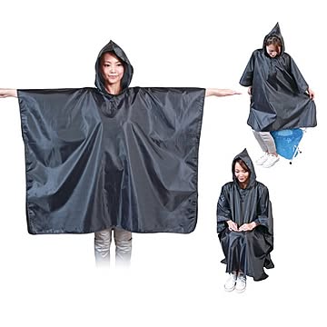 トイレポンチョ 雨具 約縦100×横120cm 男女兼用 フリーサイズ 撥水加工 収納袋付 セルレット 通勤 通学 雨天 非常時 防災用品