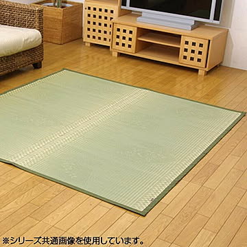 純国産 イ草花ござカーペット 本間4.5畳 約286×286cm 扇