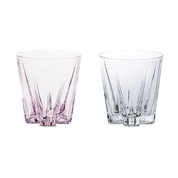 SAKURASAKU "ROCK" glass 紅白ペアセット(ピンク/クリアー) GG-02J