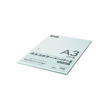 （まとめ） TANOSEE αエコカラーペーパーII A3 ライトブルー 少枚数パック 1冊（100枚） 【×5セット】