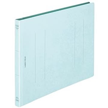 (まとめ) ライオン事務器 フラットファイル（環境） 樹脂押え具 A4ヨコ 150枚収容 背幅18mm 水 A-518KA4E 1セット（10冊） 【×5セット】