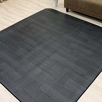インテリアショップゆうあい ダイニングラグ 木目 ラグマット 撥水 約182×260cm ブラック