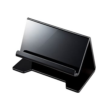 (まとめ)サンワサプライ タブレット・スマートフォン用デスクトップスタンド(ブラック) PDA-STN13BK×2セット