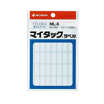 （まとめ） ニチバン マイタックラベル 一般無地 8×20mm ML-6 1パック（525片：35片×15シート） 【×30セット】
