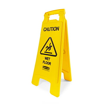 フロアセーフティサイン 濡れた床用 RM611277YL 幅279x奥行345x高さ635mm ラバーメイド