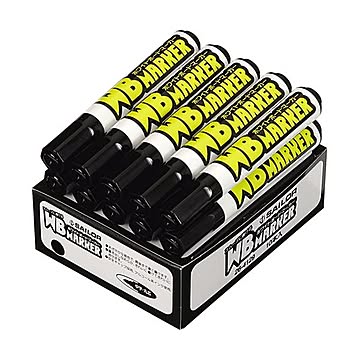 （まとめ） セーラー万年筆 再生工場 WBマーカー黒 26-4129-420 1セット（10本） 【×5セット】
