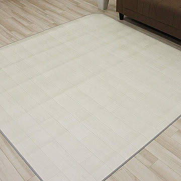 インテリアショップゆうあい ダイニングラグ 木目 ラグマット 撥水 約182×260cm ホワイト