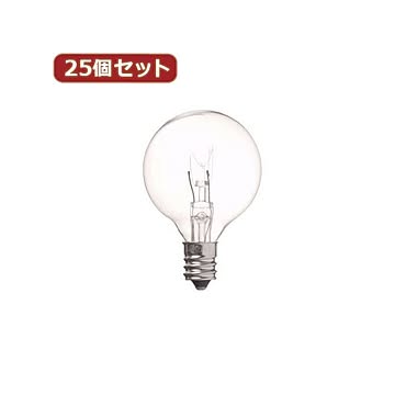 YAZAWA 25個セット ベビーボール球25WクリアE12 G401225CX25