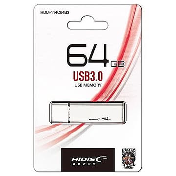 HIDISC USB 3.0 フラッシュドライブ 64GB シルバー キャップ式 HDUF114C64G3 管理No. 4984279231944