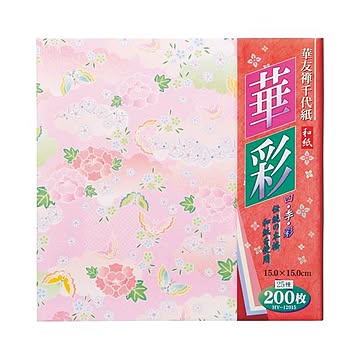 （まとめ） エヒメ紙工 華友禅千代紙 華彩150×150mm 25種 HY-12015 1パック（200枚） 【×5セット】