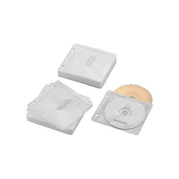 (まとめ)エレコム Blu-ray・CD・DVD対応不織布ケース 2穴 CCD-NBWB120WH×5セット