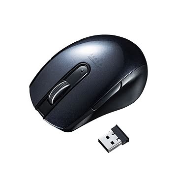 サンワサプライ ワイヤレスブルーLEDマウス（5ボタン・左右対称） ブラック MA-WBL170BK