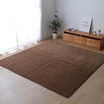 イケヒコ・コーポレーション mou ムー ラグ 185×185cm ブラウン 9844535
