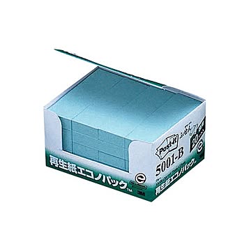 （まとめ） 3M ポスト・イット エコノパックふせん 再生紙 75×25mm ブルー 5001-B 1パック（20冊） ×5セット