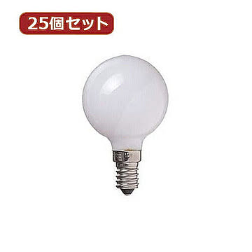 YAZAWA 25個セット ベビーボール球25WホワイトE14 G501425WX25 管理No. 4560352868940