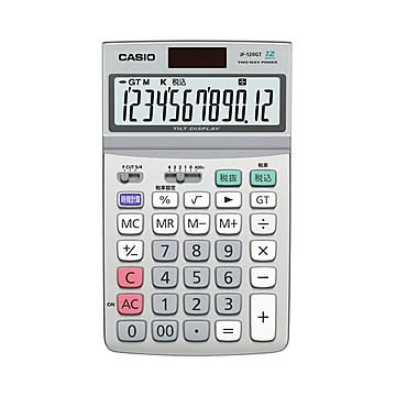 （まとめ） カシオ CASIO エコマーク付電卓 12桁 ジャストタイプ JF-120GT-N 1台 【×5セット】