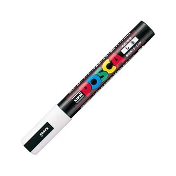 (まとめ) 三菱鉛筆 水性マーカー ポスカ 中字丸芯 白 PC5M.1 1本 【×30セット】