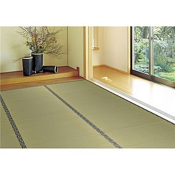 い草 上敷き/ラグマット 【江戸間】 撥水加工 リバーシブル対応 双目織 『白馬 はくば』 〔リビング ダイニング〕【代引不可】
