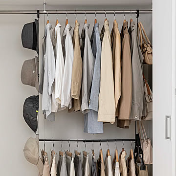  山崎実業 伸縮収納力アップ2段ハンガー スマート smart 