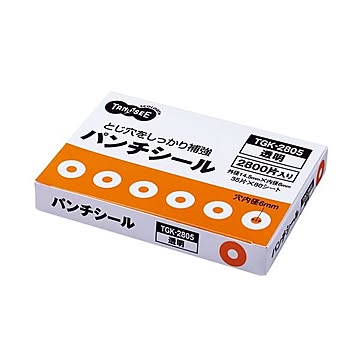 （まとめ） TANOSEE パンチシール 外径14.5mm 透明 業務用パック 1パック（2800片：35片×80シート） 【×5セット】
