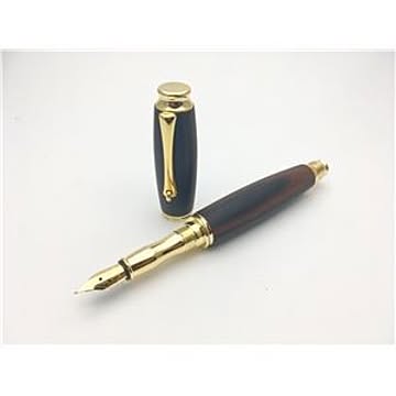 銘木材 万年筆/文房具 【黒檀 こくたん】 日本製 中太字 文具 オフィス用品 ステーショナリー