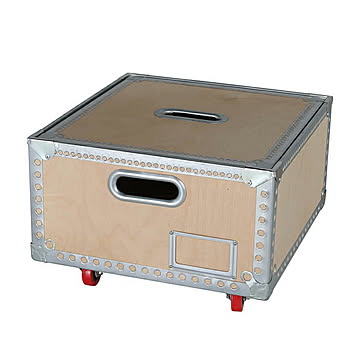 ダルトン WOODEN BOX WITH CASTORS 収納ボックス 組立式 幅380x奥行395x高さ270mm