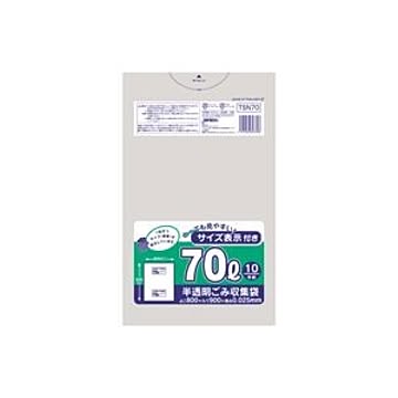 （まとめ）容量表示入りポリ袋 70L 10枚入×40パック