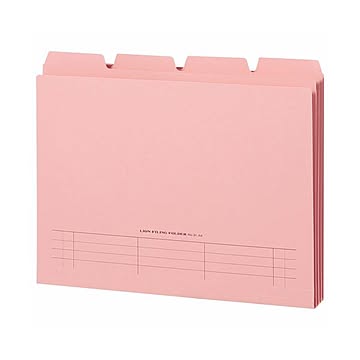 （まとめ）ライオン事務器 4カットフォルダー山付ファイル A4 ピンク No.31-4P 1パック(4冊) 【×20セット】