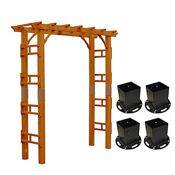 天然木製アーチ 平地用金具 組立式 FLPG-R1900HB-SET 幅1905x奥行610x高さ2030mm 住まいスタイル