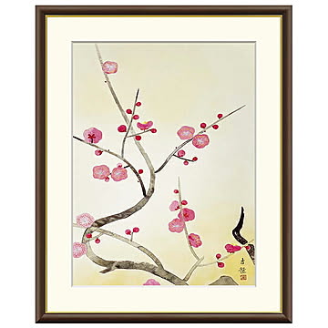 額絵 紅梅 小林古径 42x34cm 三幸