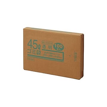 （まとめ）クラフトマン 45Lゴミ袋 透明 ボックス入 100枚【×3セット】
