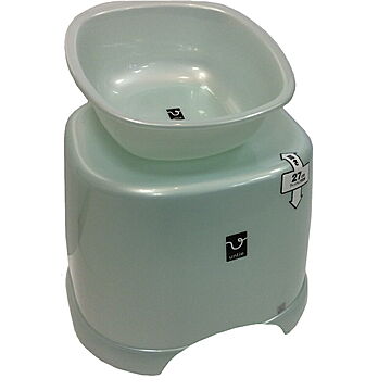 シンカテック 風呂椅子 湯桶 シルバーブルー 計2点セット