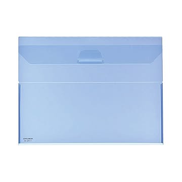 (まとめ) コクヨ クリヤーホルダー(クリアホルダー)(キャリー) A4 青 フタ付 マチあり フ-770B 1枚  【×50セット】