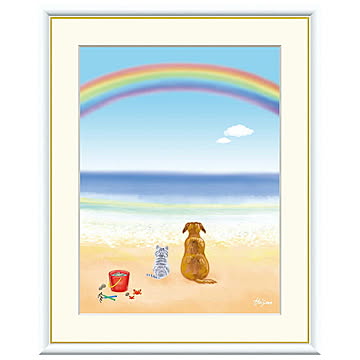 額絵 波打ち際 喜多一 52x42cm 三幸