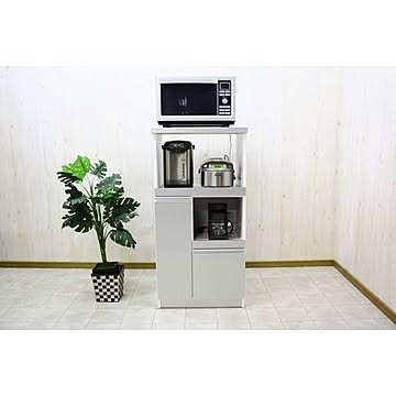 レンジ台 幅60cm スライドレール 2口コンセント 米びつ付き 日本製 キッチン収納 完成品 台所 インテリア家具