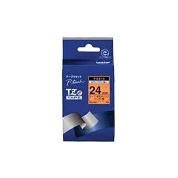 (業務用30セット) brother ブラザー工業 文字テープ/ラベルプリンター用テープ 【幅：24mm】 TZe-B51 蛍光橙に黒文字