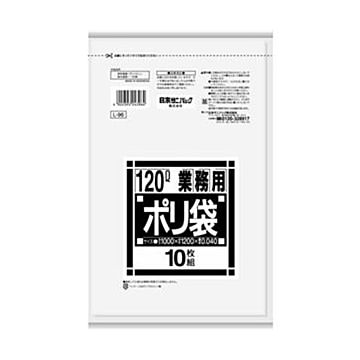 （まとめ）日本サニパック Lシリーズ 業務用ポリ袋 ダストカート用 透明 120L L-96 1パック（10枚）【×20セット】